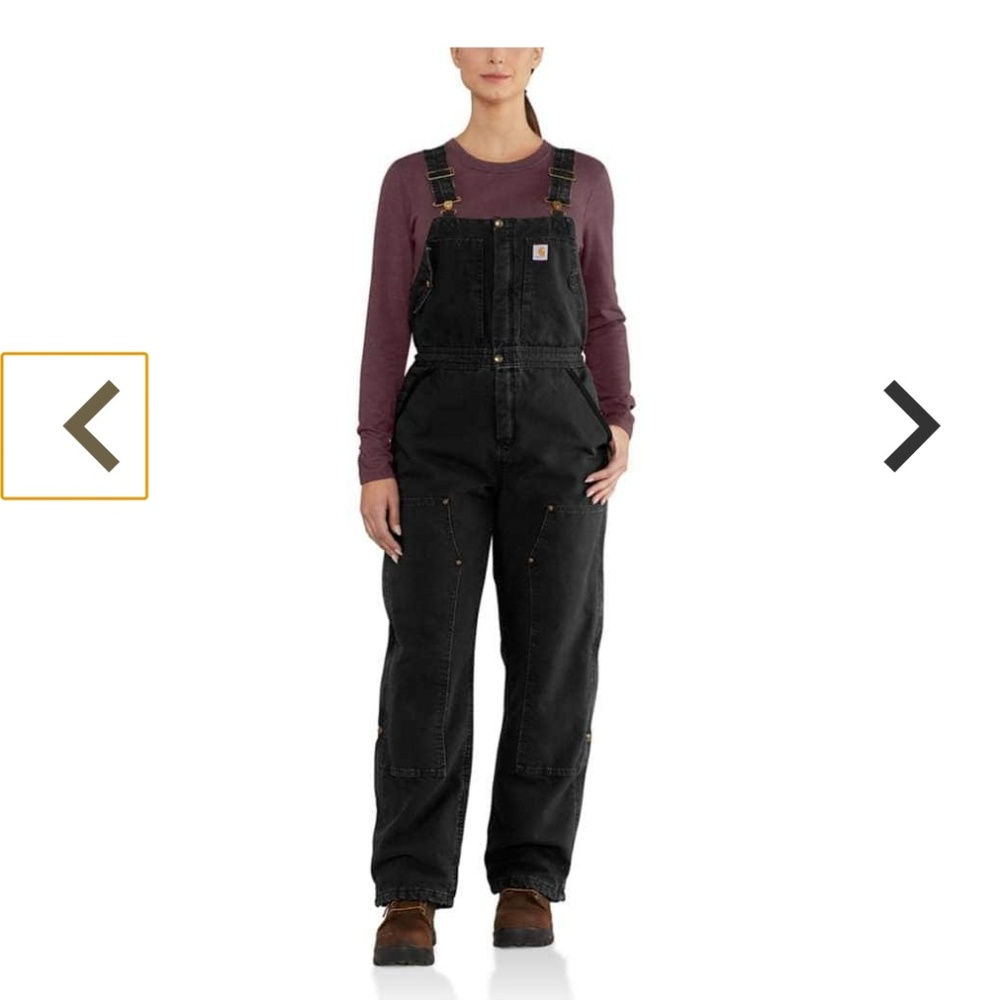 Carhartt lined women's small overalls. Black